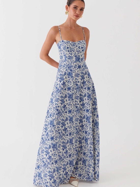 Peppermayo Dresses & Skirts - Peppermayo Blue & White Floral Maxi Dress